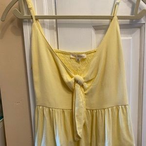 LA Hearts Tie Front Babydoll Yellow Tank Top XS